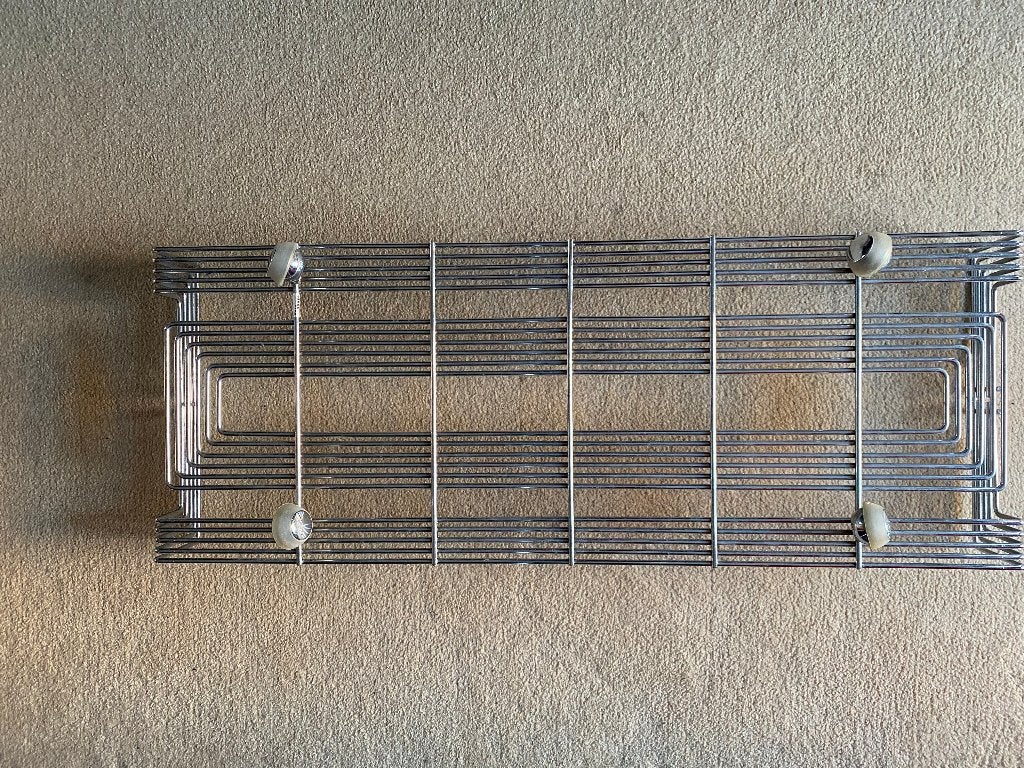 METALEN REK VOOR TV-Grammofoonplaten ect, Ophalen, Gebruikt, Zilver, Metaal