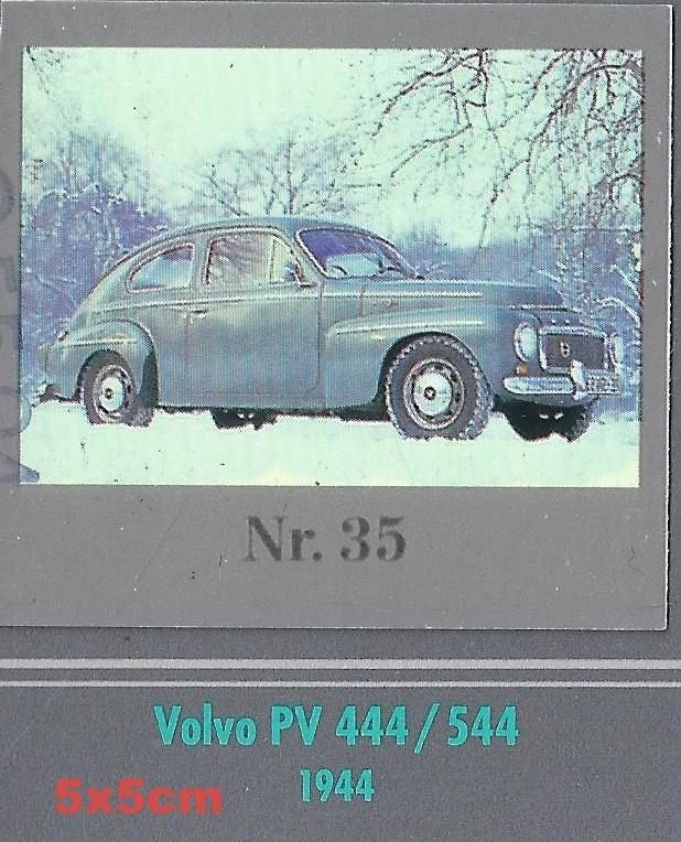 Vp67 verzamelplaatje 35 volvo pv 444/544 --- 1944, Ophalen of Verzenden, Zo goed als nieuw, Auto's