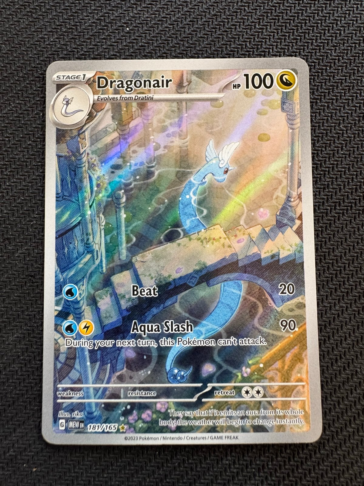 Dragonair 181/165 Pokémon kaart (Foil) 151, Ophalen of Verzenden, Zo goed als nieuw, Losse kaart, Foil
