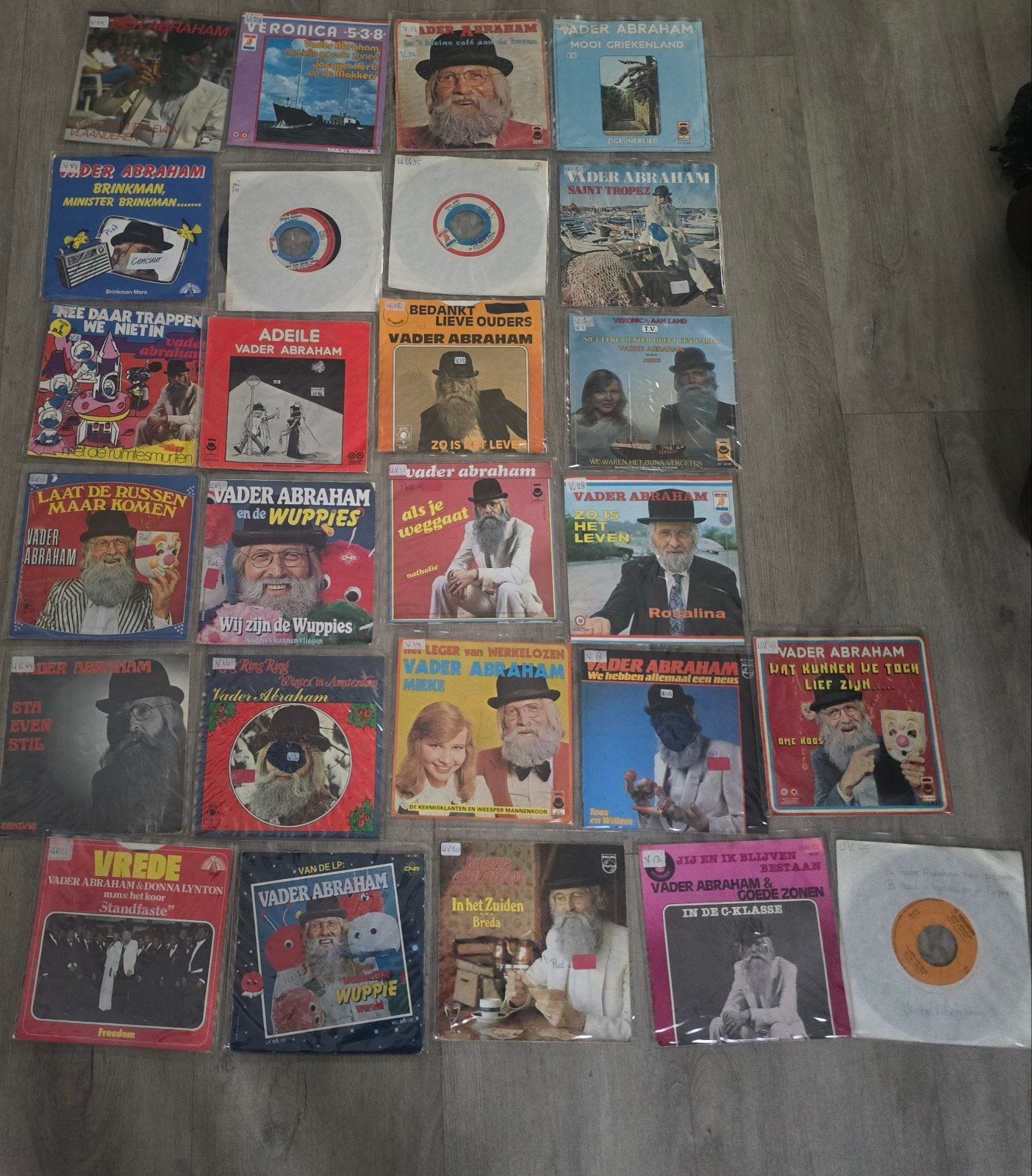 Grote collectie Vader Abraham vinyl singles en LP's, LP, Gebruikt, 7 inch, Ophalen of Verzenden
