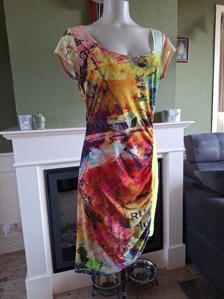 Eroke kleurrijke jurk IT 44 NL 40, Kleding | Dames, Maat 38/40 (M), Knielengte, Gedragen, Eroke