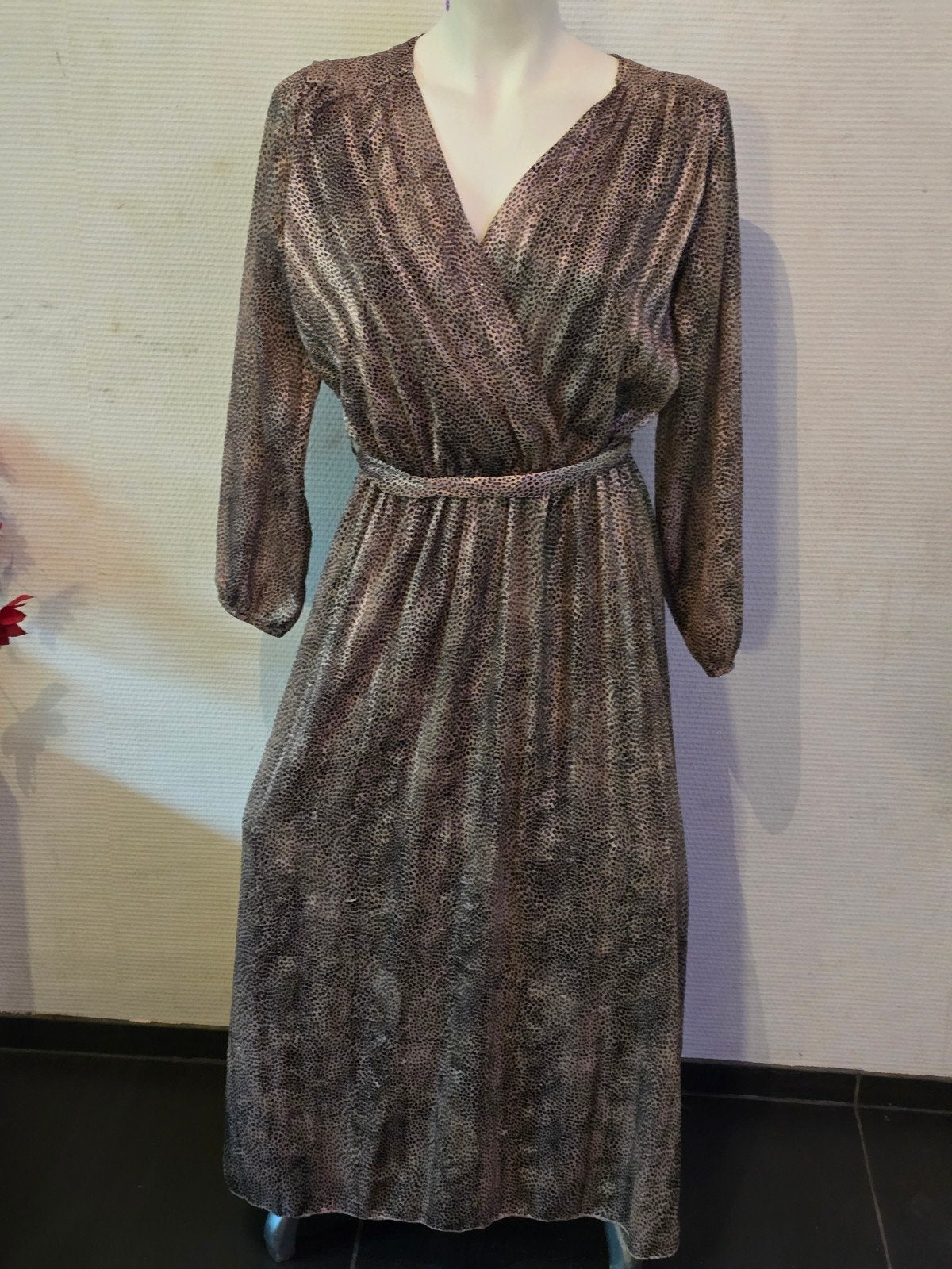 Chastar dames jurk met panterprint, maat L/XL, Maat 42/44 (L), Ophalen of Verzenden, Zo goed als nieuw, Onder de knie