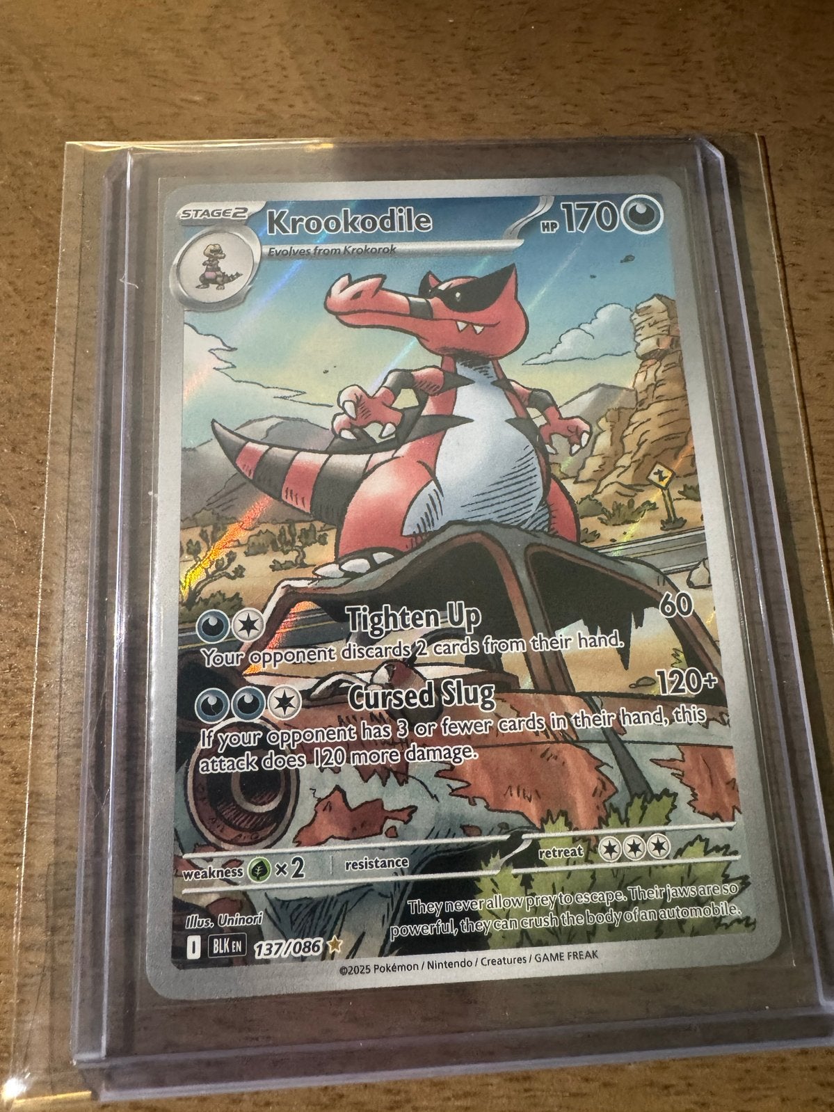 Krookodile 137 Full Art Zeldzame Pokémon Kaart Black Bolt, Ophalen of Verzenden, Nieuw, Losse kaart, Foil