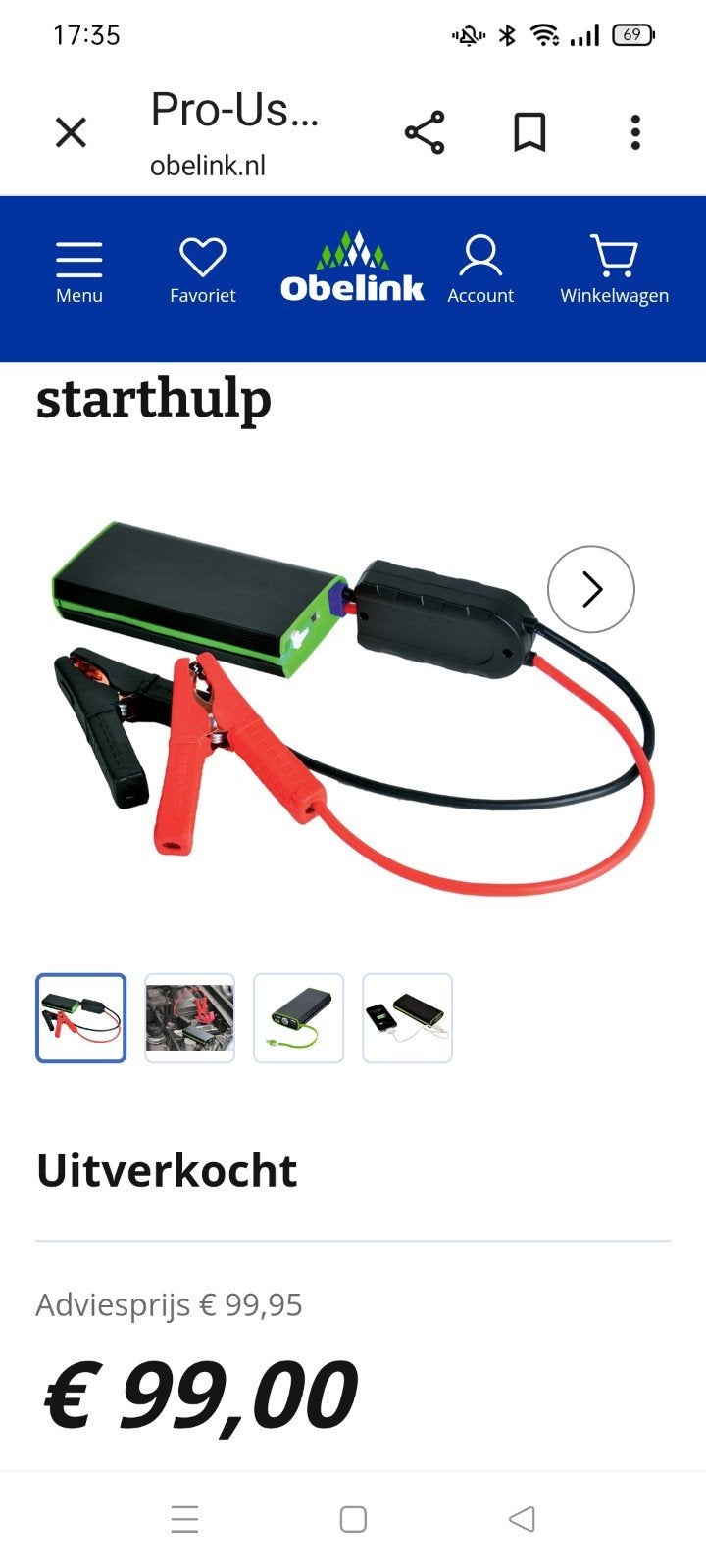 Pro-User LI300A Lithium Jump Starter / Powerbank, Ophalen of Verzenden, Zo goed als nieuw
