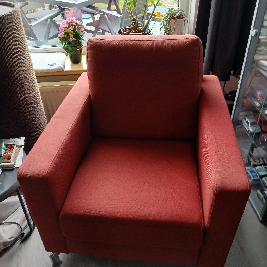 Woonkamer stoelen rood, Ophalen, Gebruikt, 75 tot 100 cm, 75 tot 100 cm
