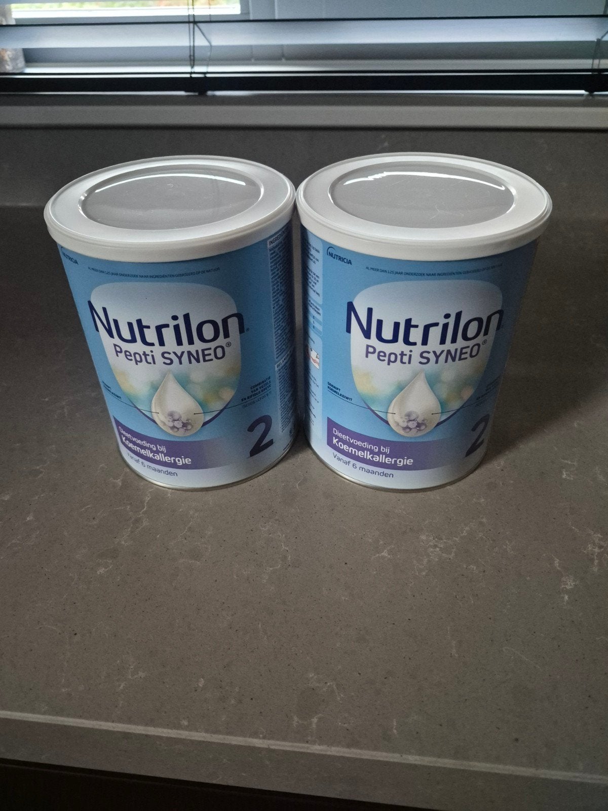 2 potten Nutrilon Pepti SYNEO 2 - Dieetvoeding bij Koemelkal, Ophalen of Verzenden