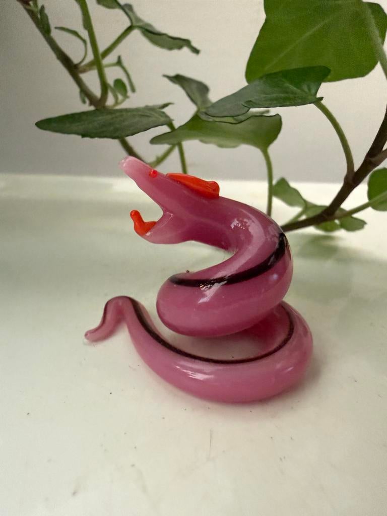 Murano glazen letterbak figuurtje slang beeldje, Antiek en Kunst, Ophalen of Verzenden