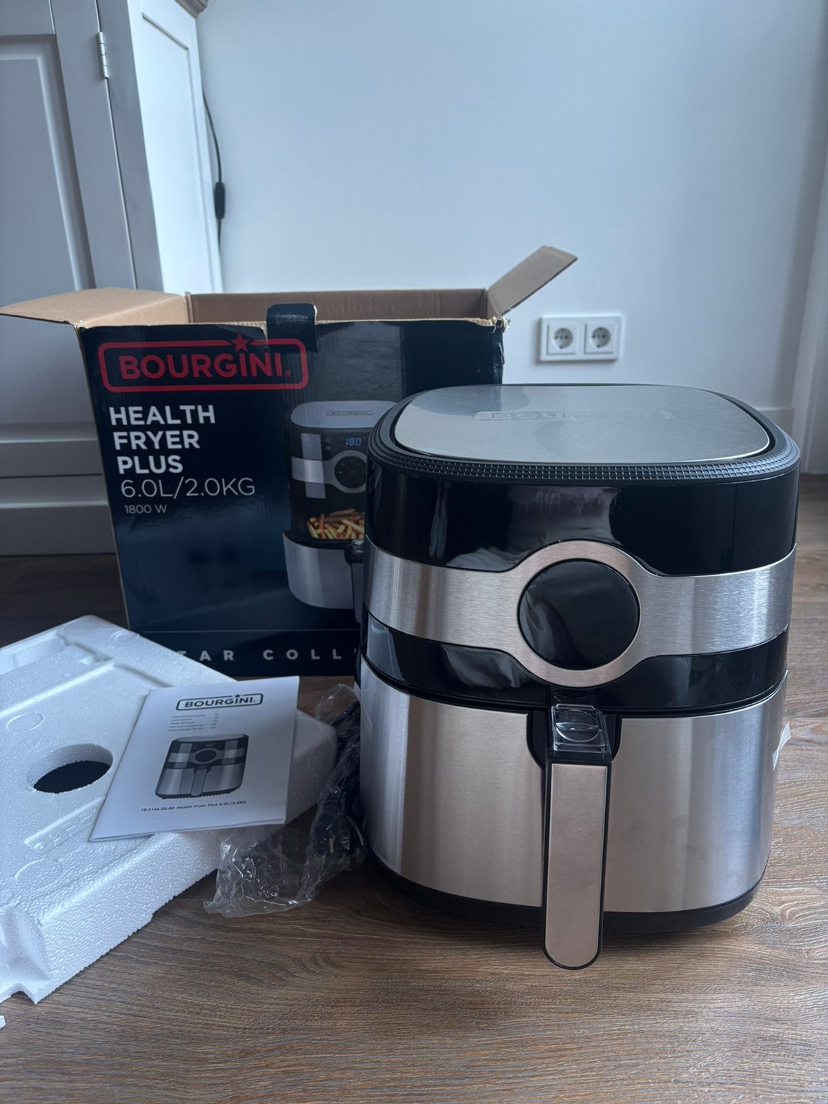 Bourgini Health Fryer Plus 6.0L XXL Digitaal, airfryer, Ophalen, Nieuw, Airfryer XXL, 1500 gram of meer