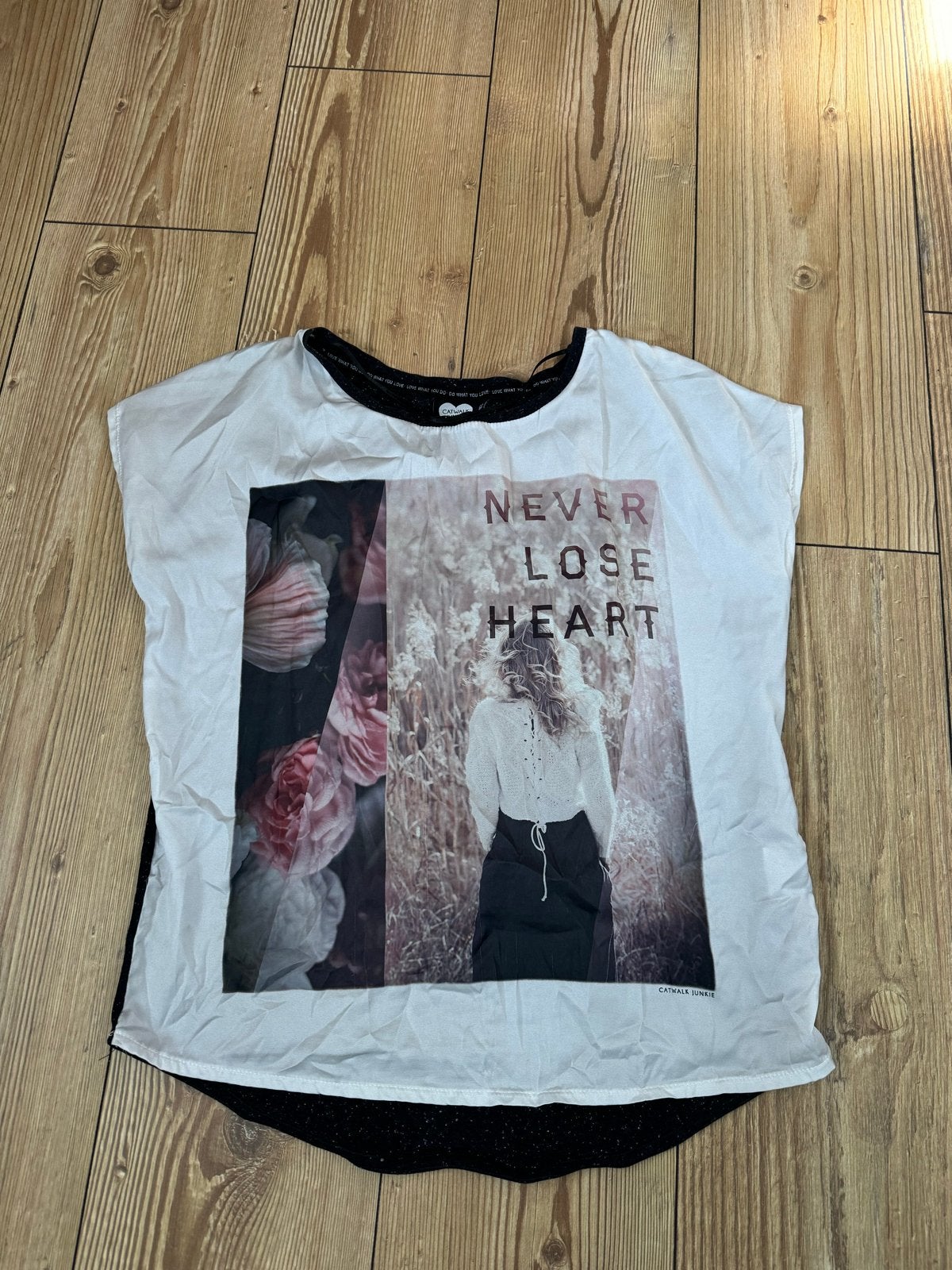Catwalk Junkie T-shirt met print - Maat S, Wit, Ophalen of Verzenden, Zo goed als nieuw, Korte mouw