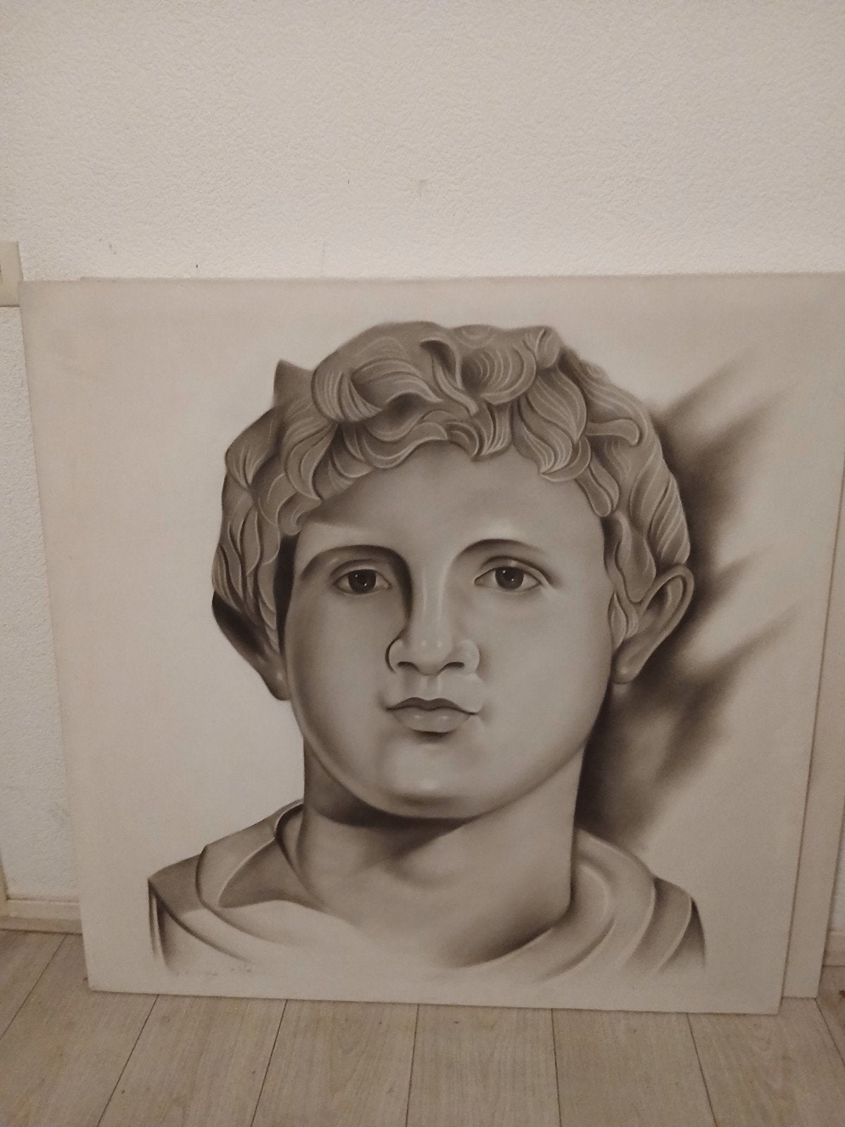 Schilderij zie datum en handtekening alleen op 5-8.  15euro, Ophalen of Verzenden, Origineel werk, Overige technieken, Doek
