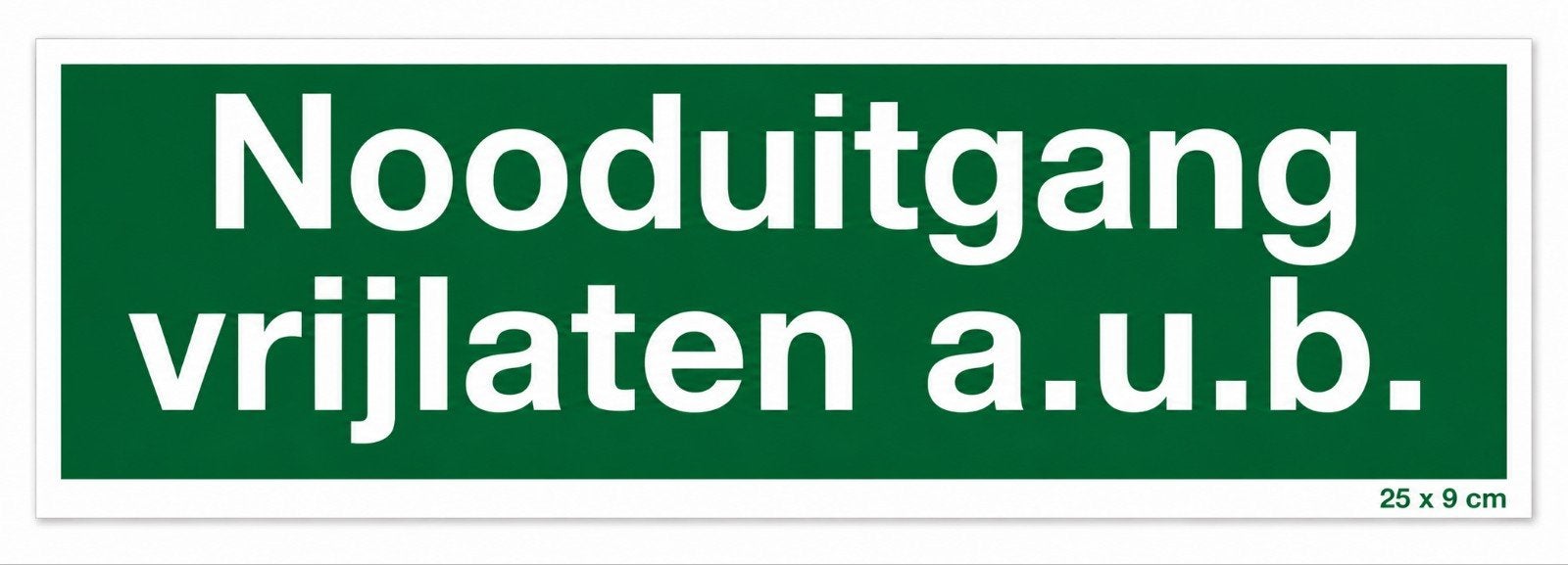 Bord Nooduitgang vrijlaten A.u.b. Fluoriserend, Verzenden, Overige typen, Nieuw, Nvt
