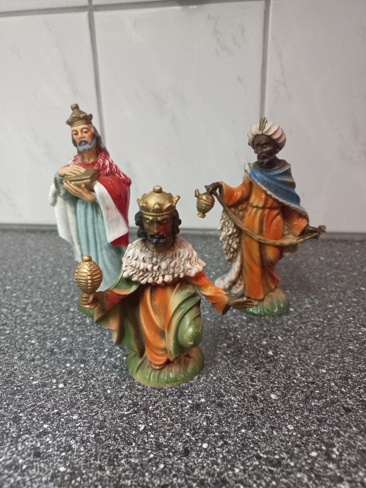 Vintage kerstgroep figuren Italy 3 wijzen, Diversen, Onbekend, Ophalen of Verzenden, Zo goed als nieuw, Onbekend