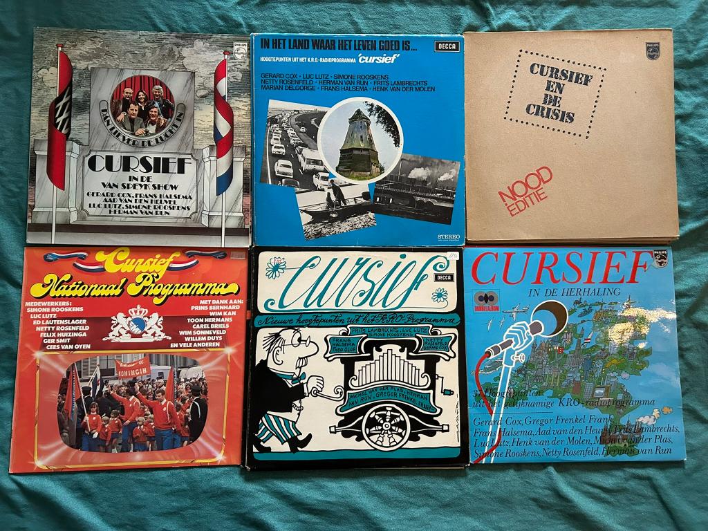 8 LP's Cursief (ook per stuk te koop), Cd's en Dvd's, Vinyl | Verzamelalbums, Gebruikt, 1980 - 1989, Ophalen of Verzenden, Humor en Cabaret