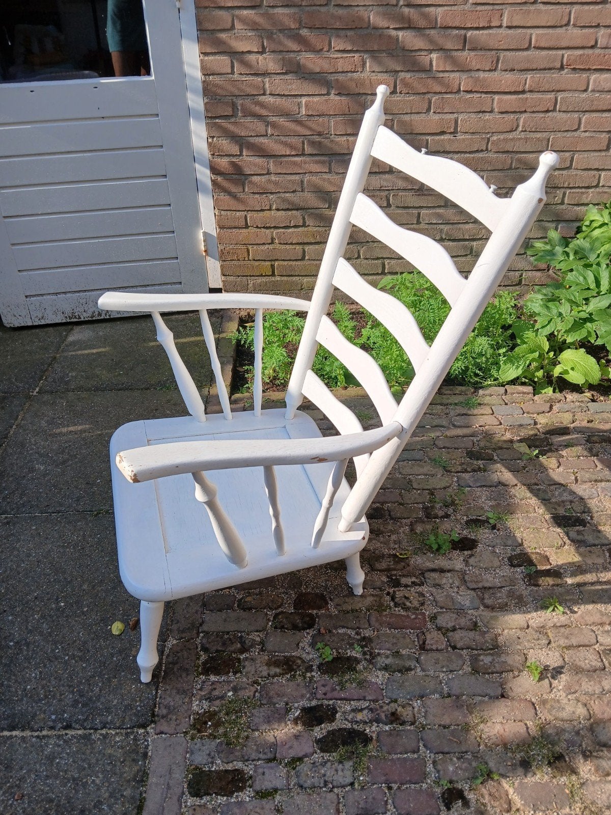 Houten vintage stoel, Ophalen, Bruin, Eén