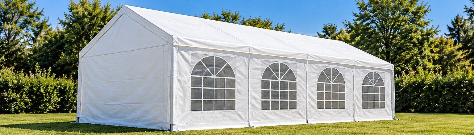 TE HUUR: Partytent 4x8 meter - Omgeving Dordrecht, Ophalen, Opvouwbaar, Partytent, 2 meter of meer