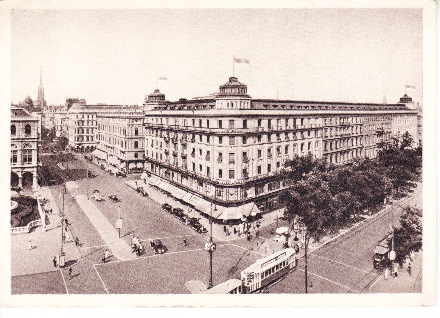 WENEN- WIEN,- Hotel,,Bristol''  Tram. 05-08, Ophalen of Verzenden, 1940 tot 1960, Ongelopen, Oostenrijk