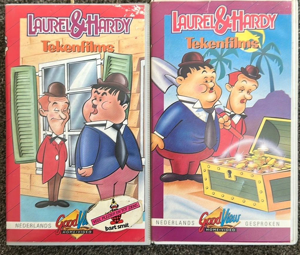 laurel en Hardy tekenfilms, Tekenfilm, Alle leeftijden, Zo goed als nieuw, VHS