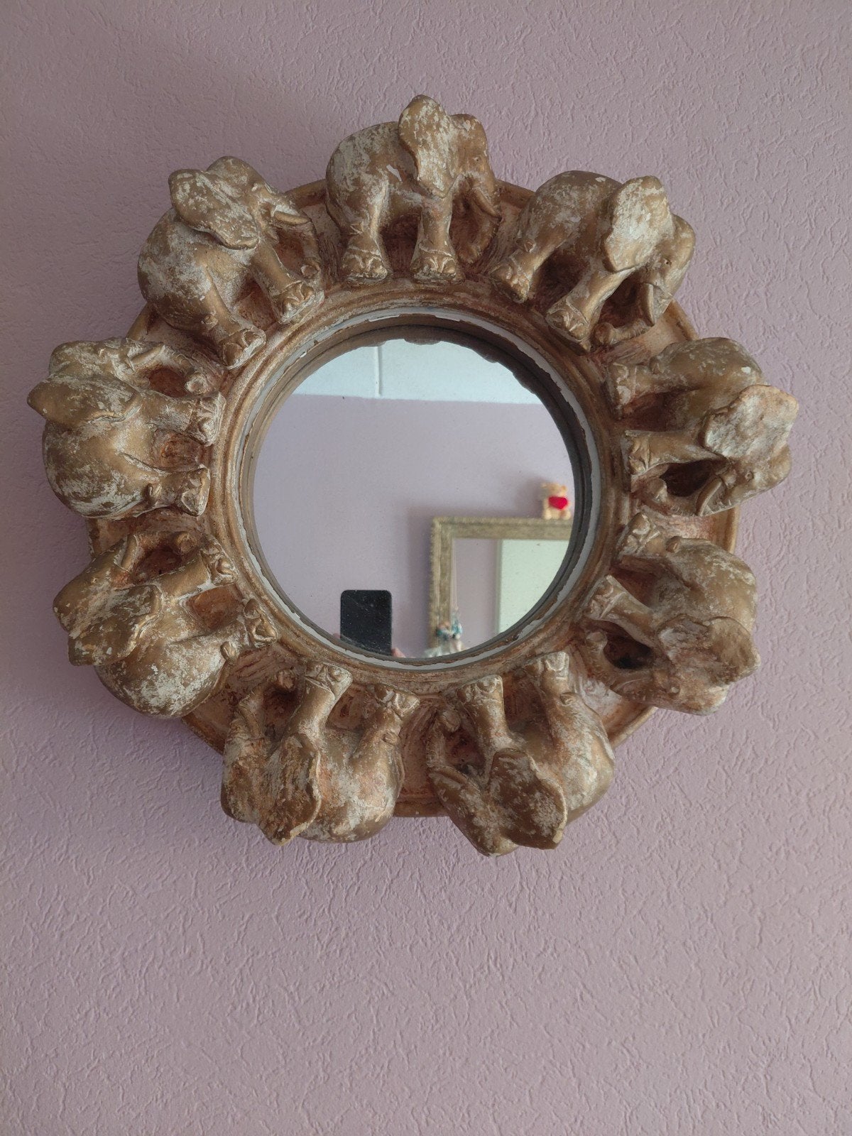 Vintage Alan Wallis Designs spiegel met olifanten, Ophalen of Verzenden