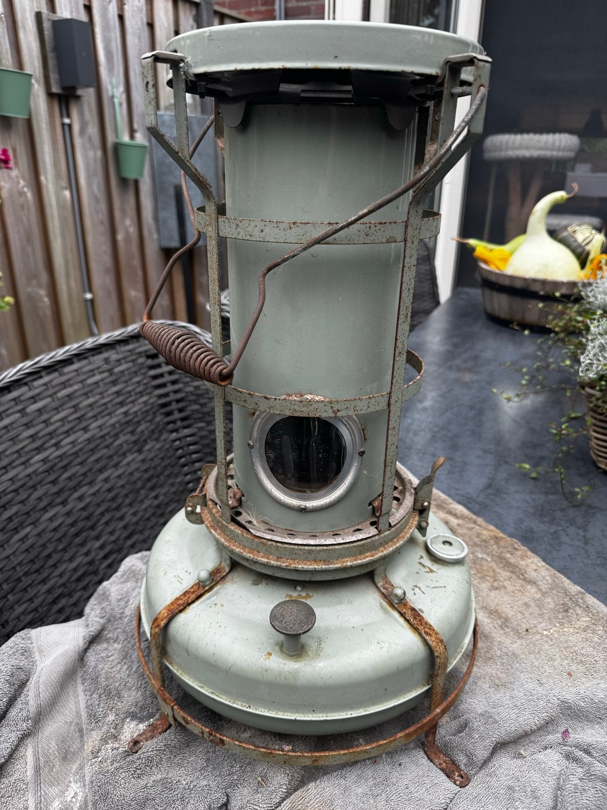 Vintage Aladdin Blue Flame Petroleumkachel - Model R220B, Gebruikt, Overige brandstoffen, Petroleumkachel, Ophalen of Verzenden