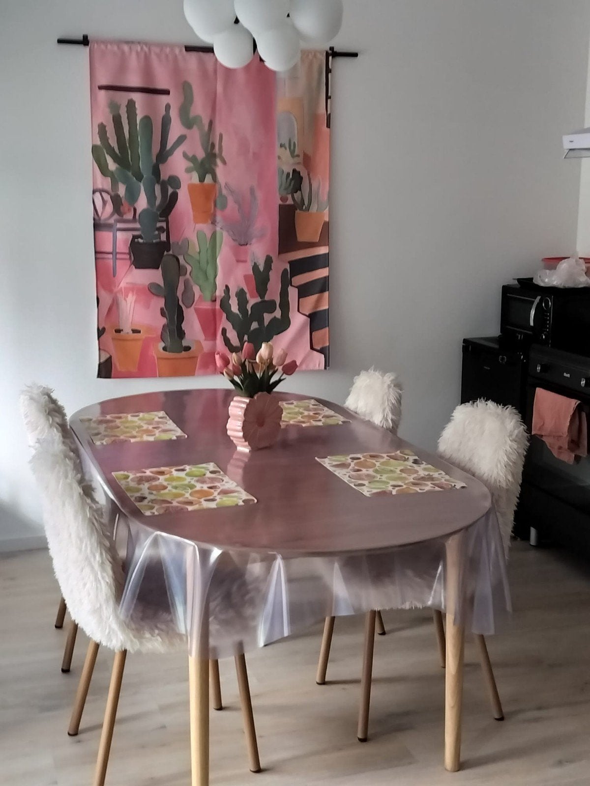 Ovale eettafel met 4 stoelen - Modern design