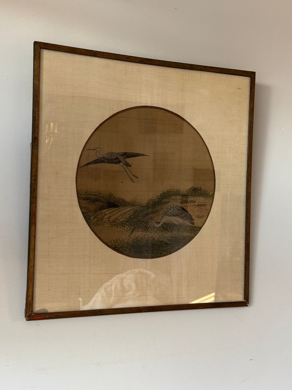 Antiek Chinees ming periode schilderij op zijde / textiel, Ophalen of Verzenden