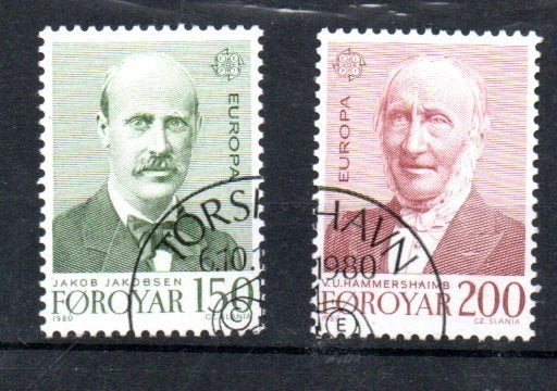 ‹(•¿•)› faroer eilanden # europa 1980, Postzegels en Munten, Ophalen of Verzenden, Overige landen, Gestempeld