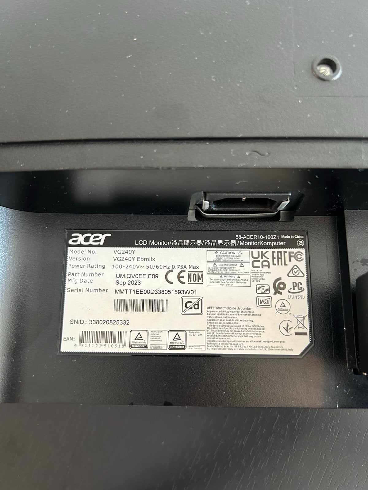 Foto 5 van Acer VG240Y Gaming Monitor - Full HD, 75Hz, 1ms