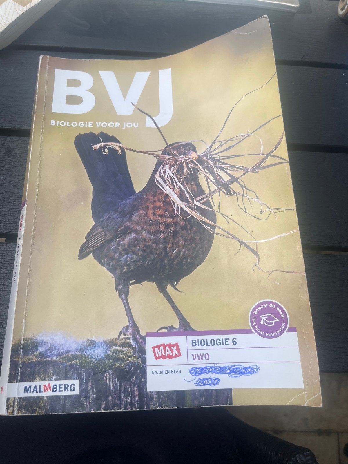 BVJ Biologie voor jou VWO 6 Malmberg, Ophalen of Verzenden, Beta, Zo goed als nieuw, WO