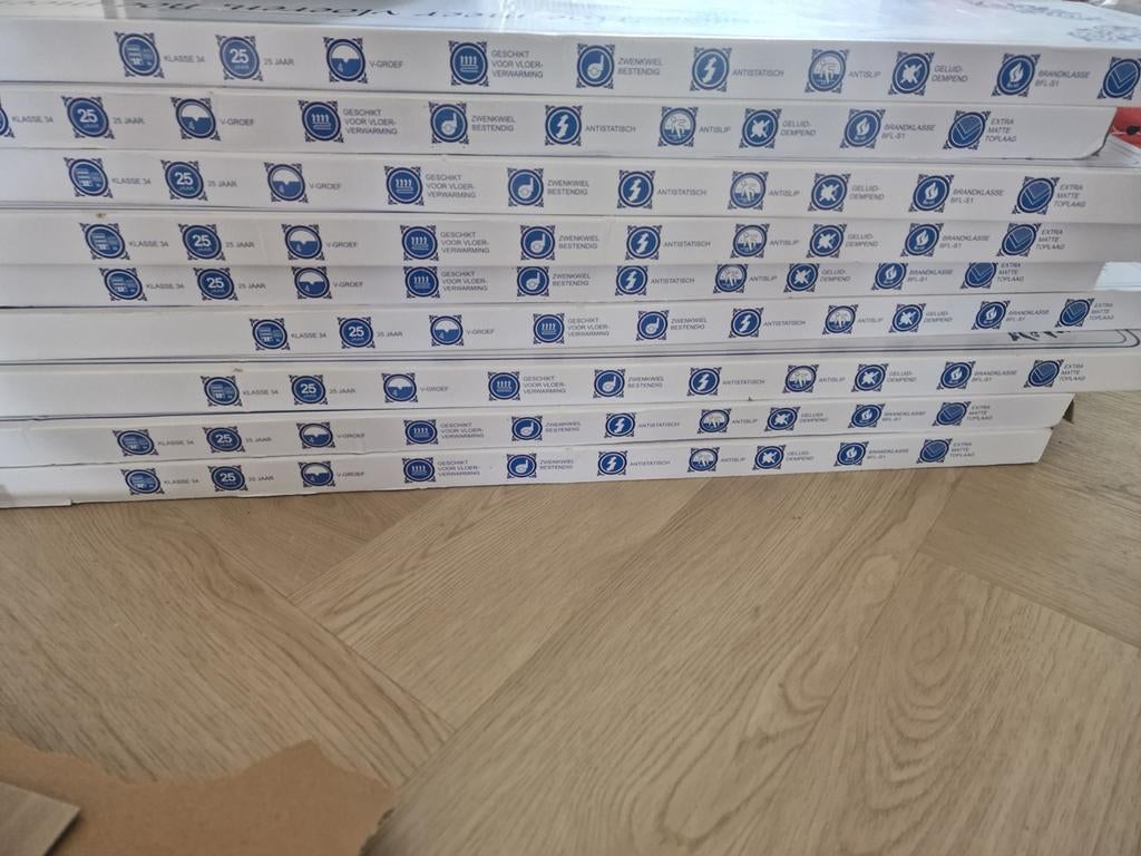 Nieuwe PLAK PVC vloer Luxury Floors Leiden Dam Eik, Ophalen, Lichte eiken houtlook, Zo goed als nieuw, 25 tot 50 m²