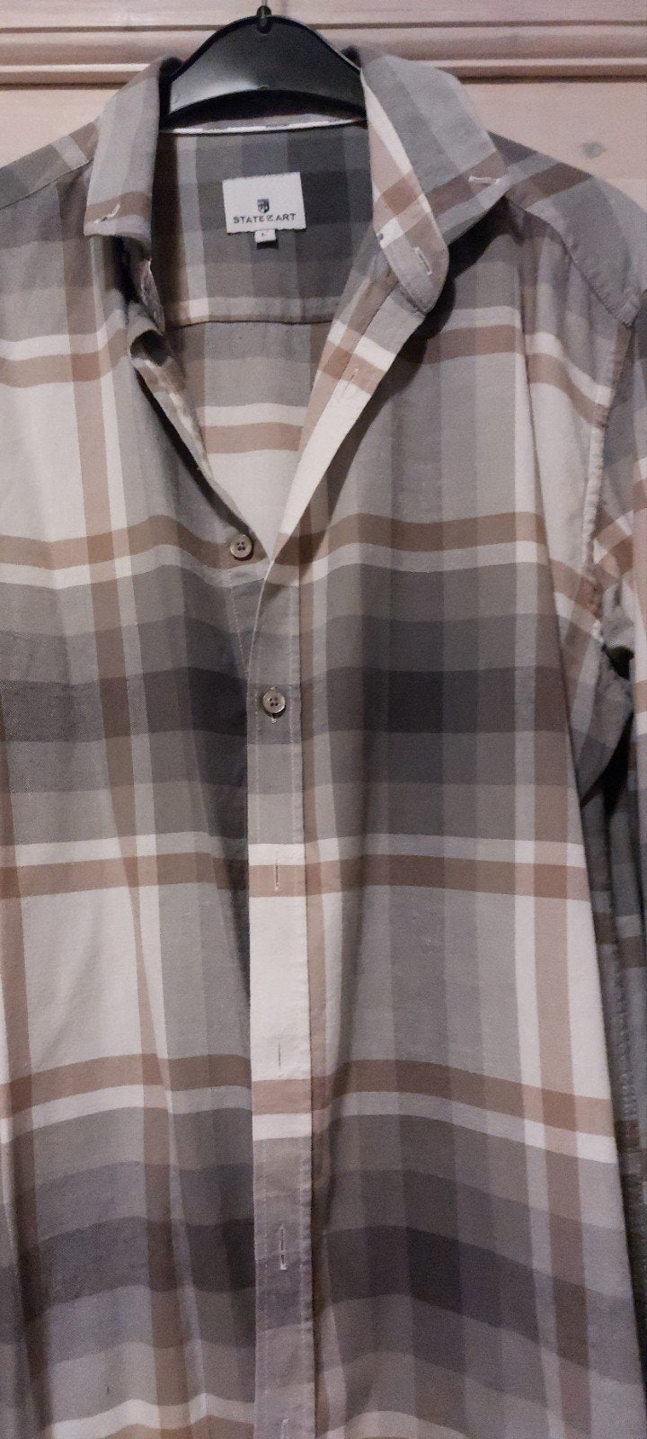 Overhemd maat l flanellen, Kleding | Heren, State of Art, Blauw, Ophalen of Verzenden, Zo goed als nieuw