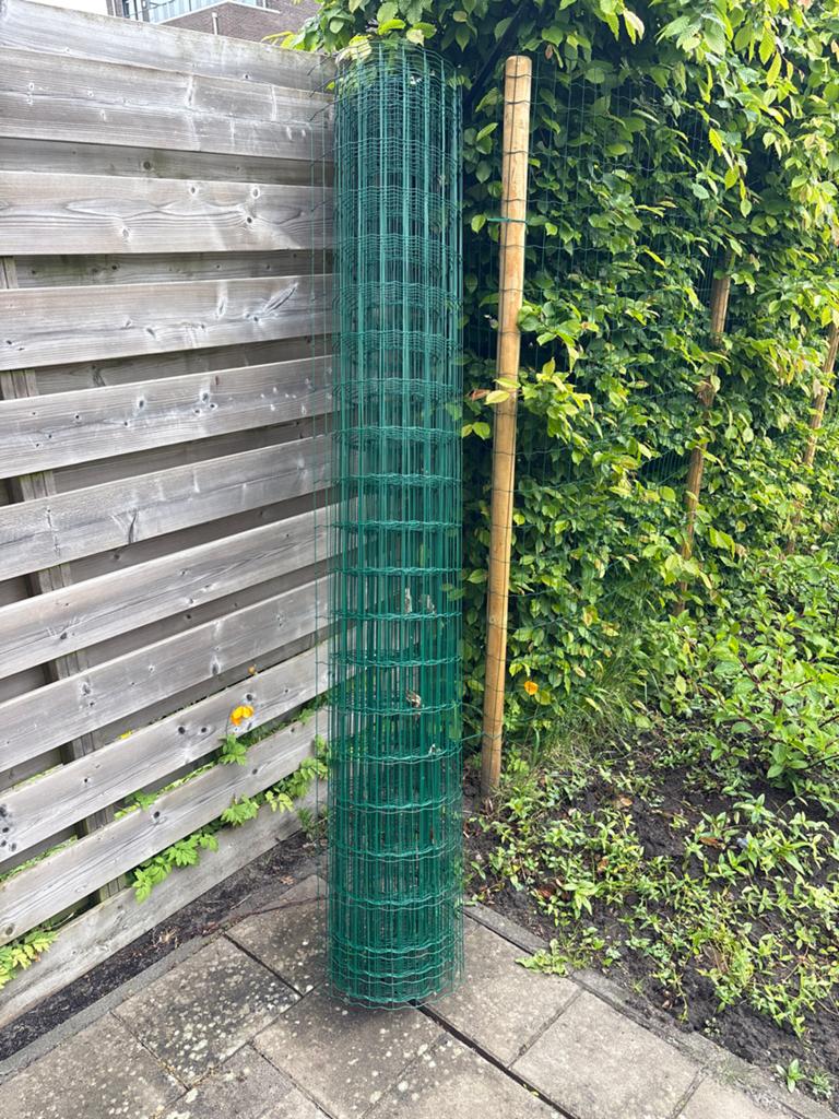 Geplastificeerd tuingaas 5m x 200cm, mazen 5x10 cm, Tuin en Terras, Gaas en Draad, Ophalen, Zo goed als nieuw, Minder dan 10 meter