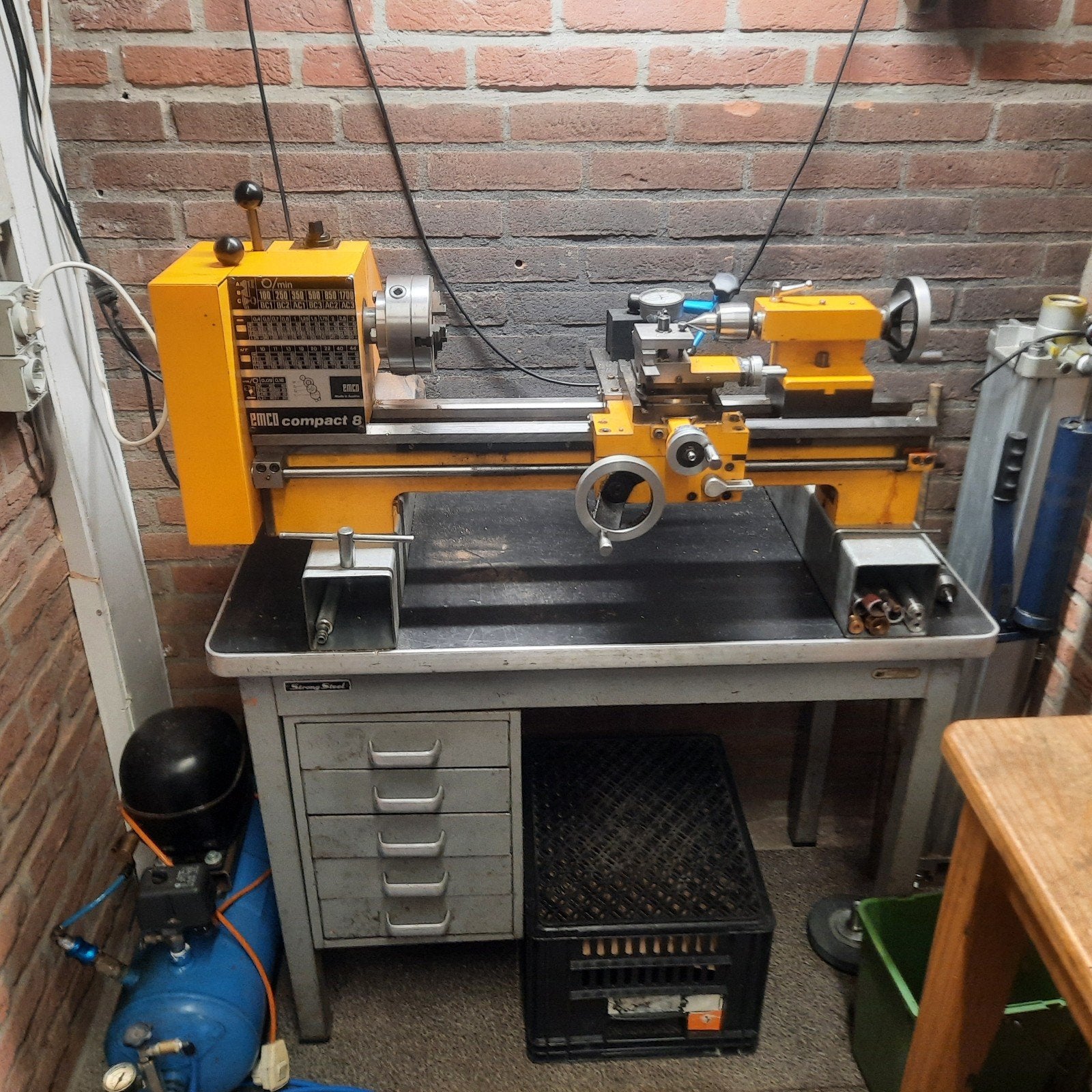 Emco Compact 8 Metaaldraaibank en Freesbank., Ophalen, Gebruikt, Metaaldraaibank, Minder dan 500 mm