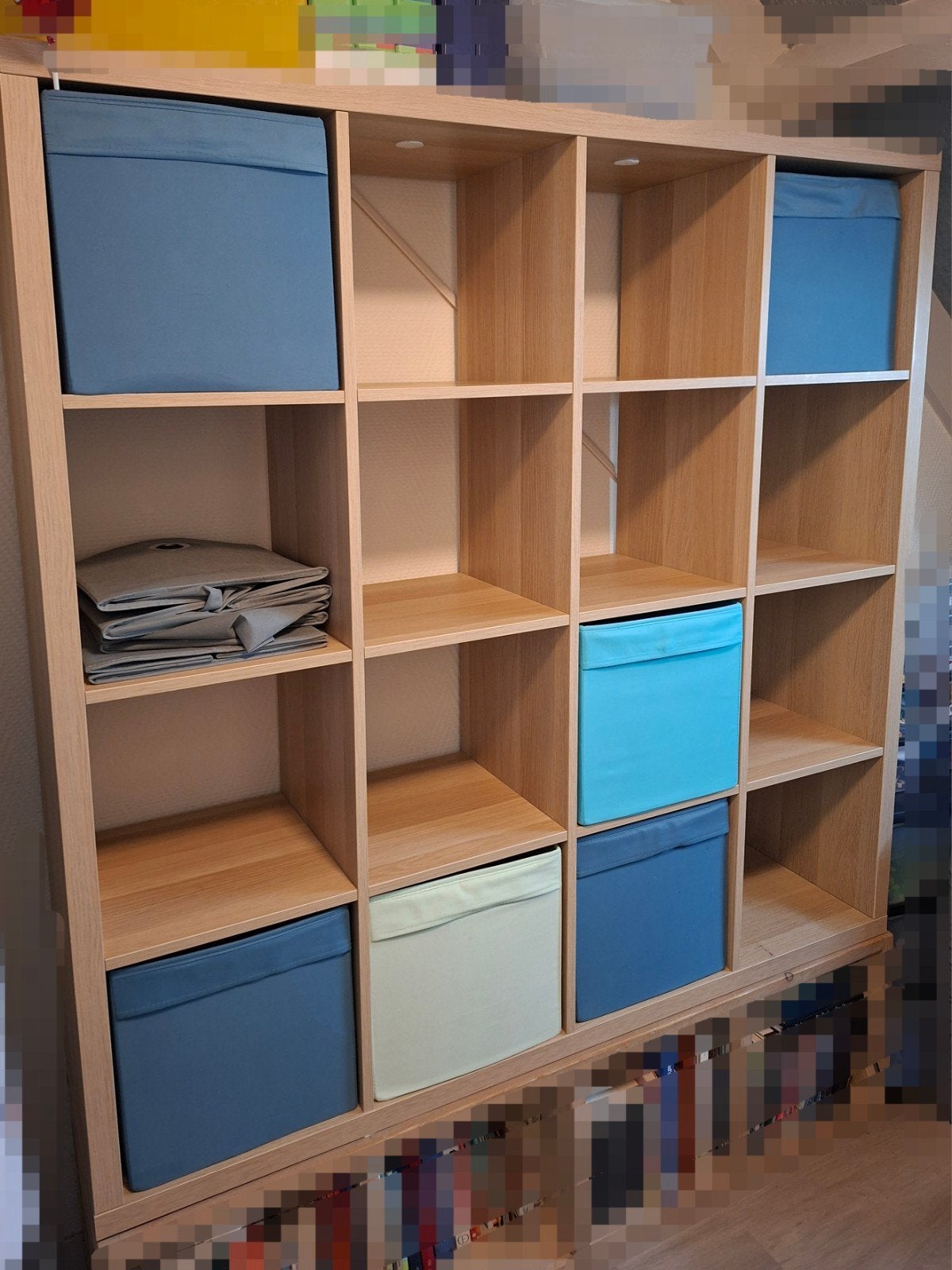 IKEA Kallax kast 147x147 met 16 vakken en 11 bakken, Huis en Inrichting, Kasten | Overige, Ophalen, Gebruikt