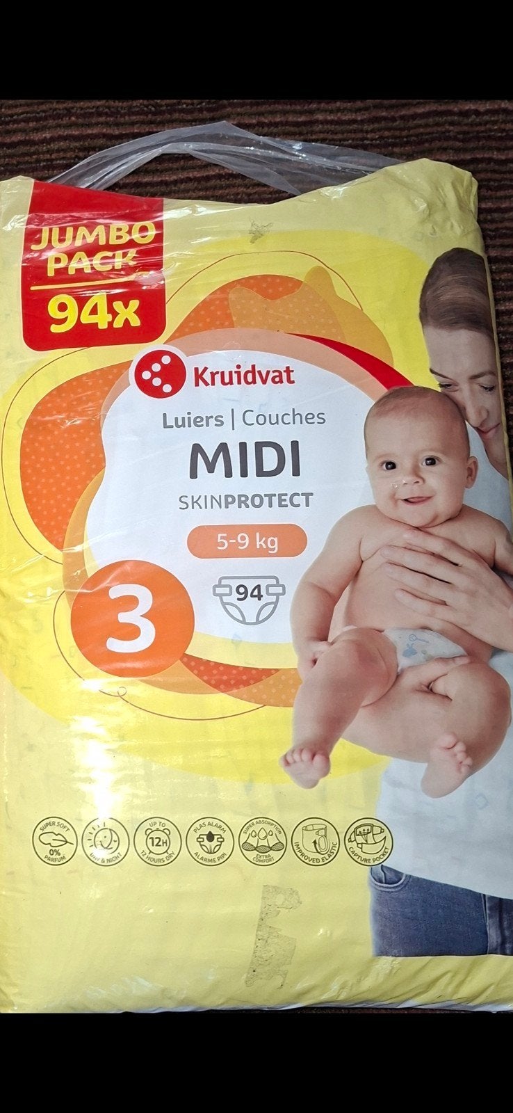 Kruidvat Luiers Midi Skinprotect Maat 3 (94 stuks), Ophalen of Verzenden, Nieuw