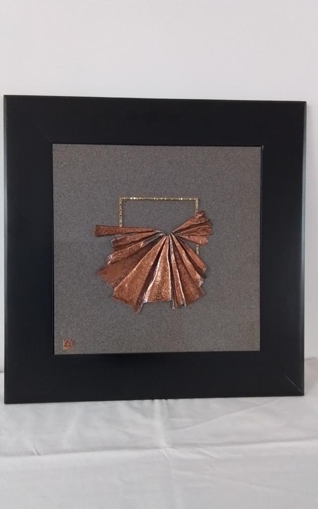3D wandobject van hout - keramiek - koper, Antiek en Kunst, Ophalen