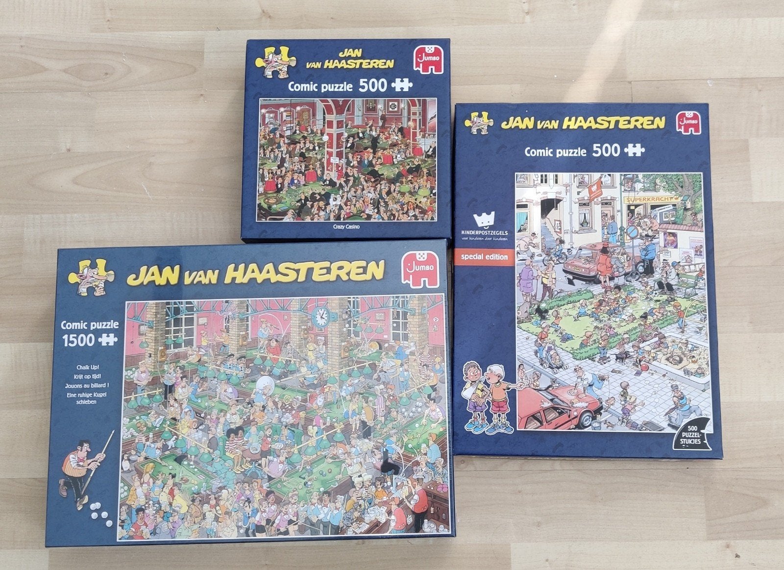 Jan van Haasteren puzzels, Ophalen of Verzenden, 500 t/m 1500 stukjes, Zo goed als nieuw, Legpuzzel