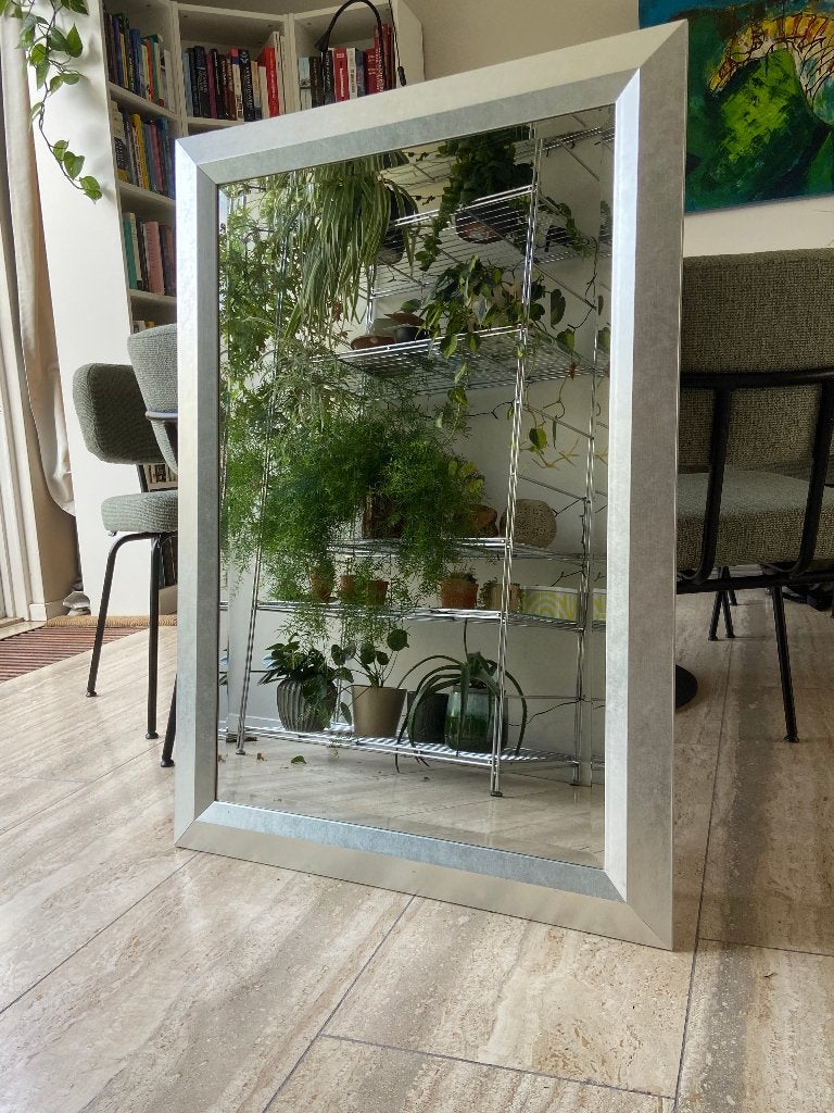 Silver Decorative Wall Mirror, Ophalen, 100 tot 150 cm, Zo goed als nieuw, Rechthoekig