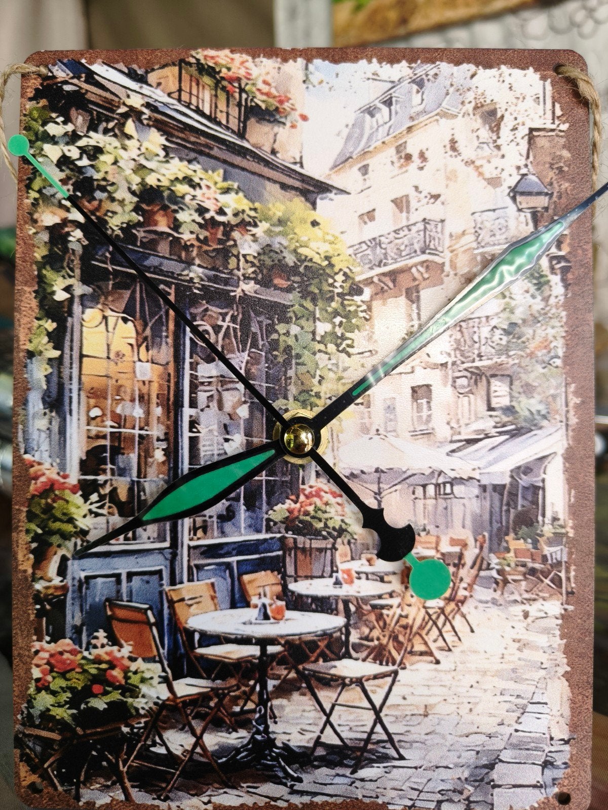 Wandklok met Parijs café tafereel, Verzenden, Wandklok