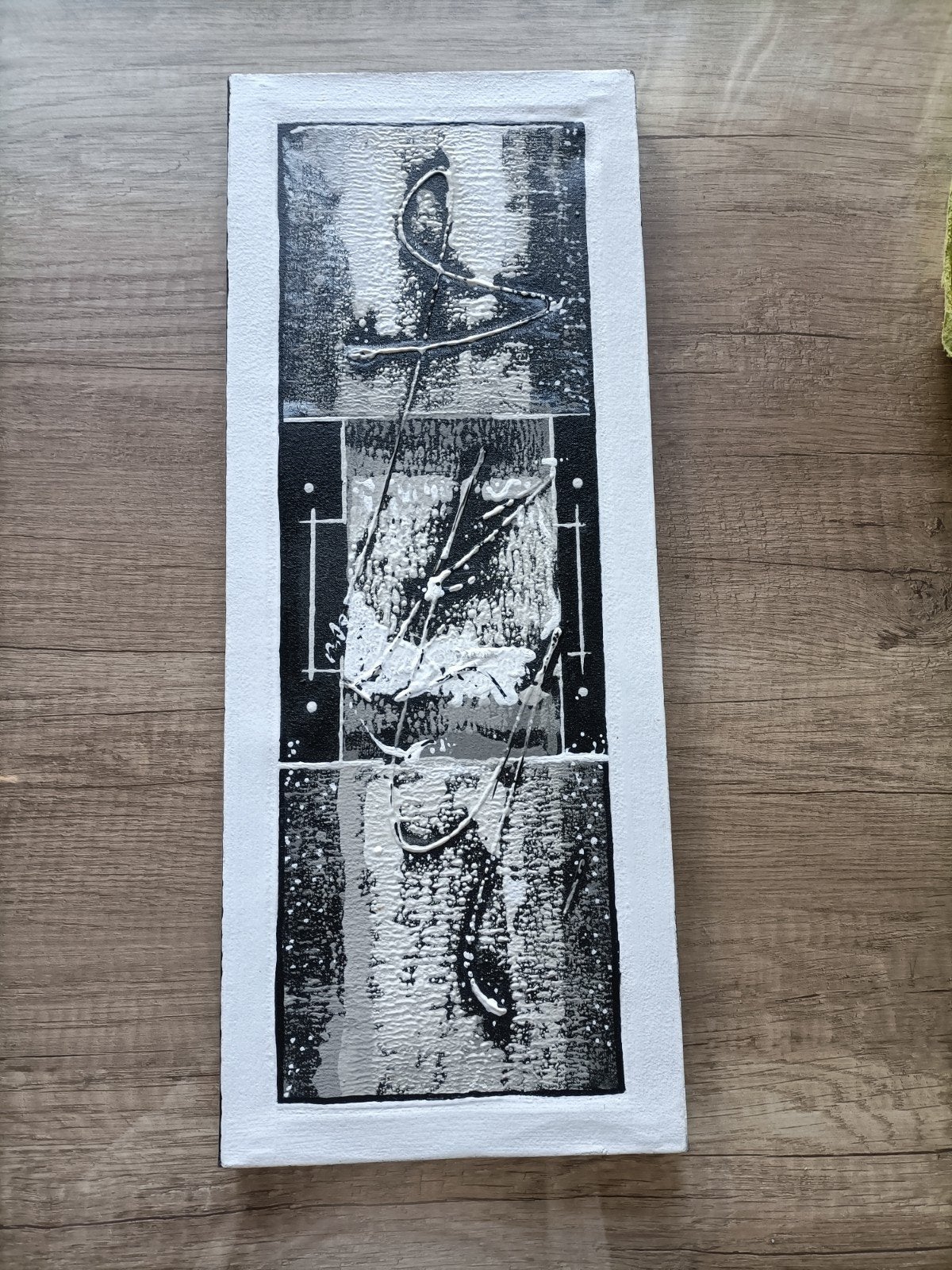 Abstract Zwart-Wit Schilderij - Moderne Kunst, Ophalen