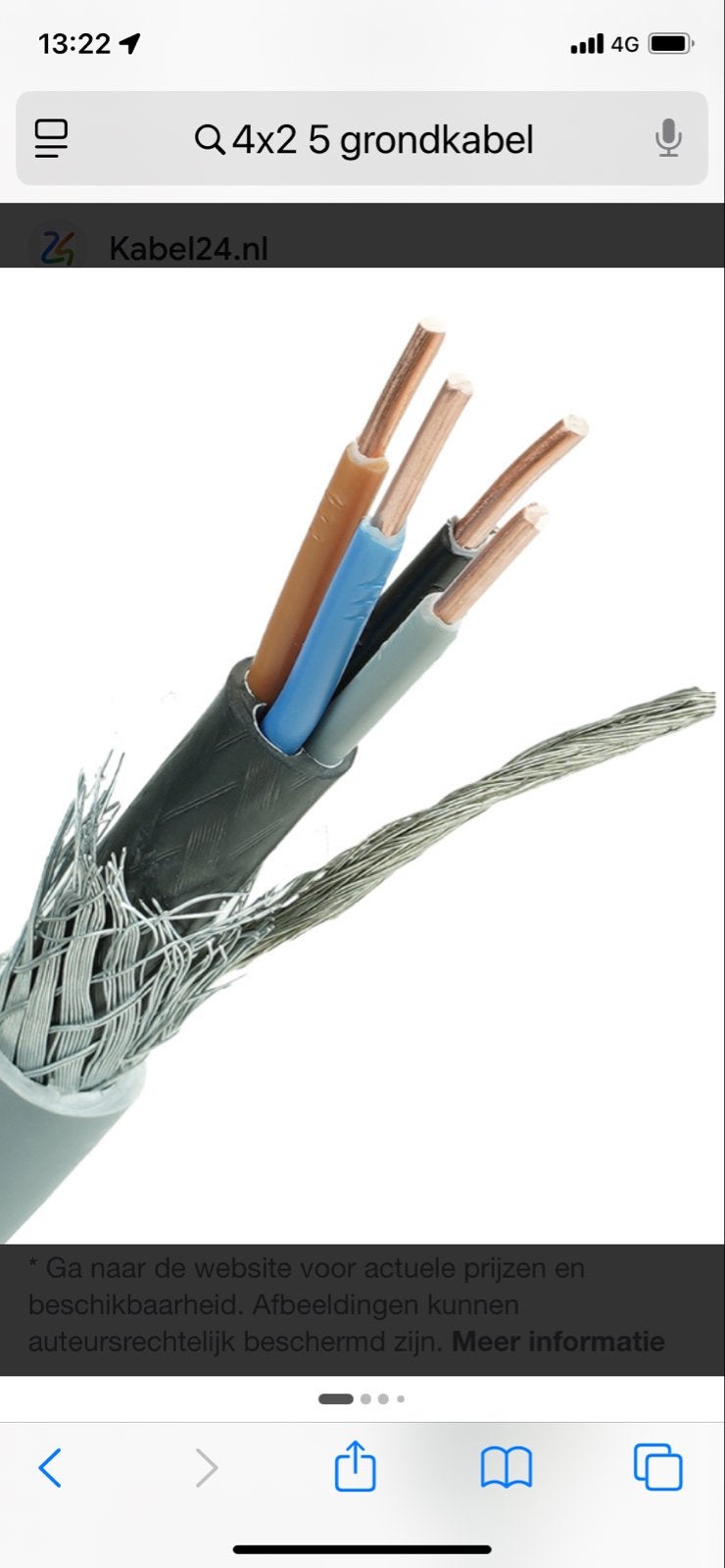 Grondkabel 4x2.5mm2 nieuw 100 mtr, Ophalen of Verzenden, Zo goed als nieuw, Kabel of Snoer