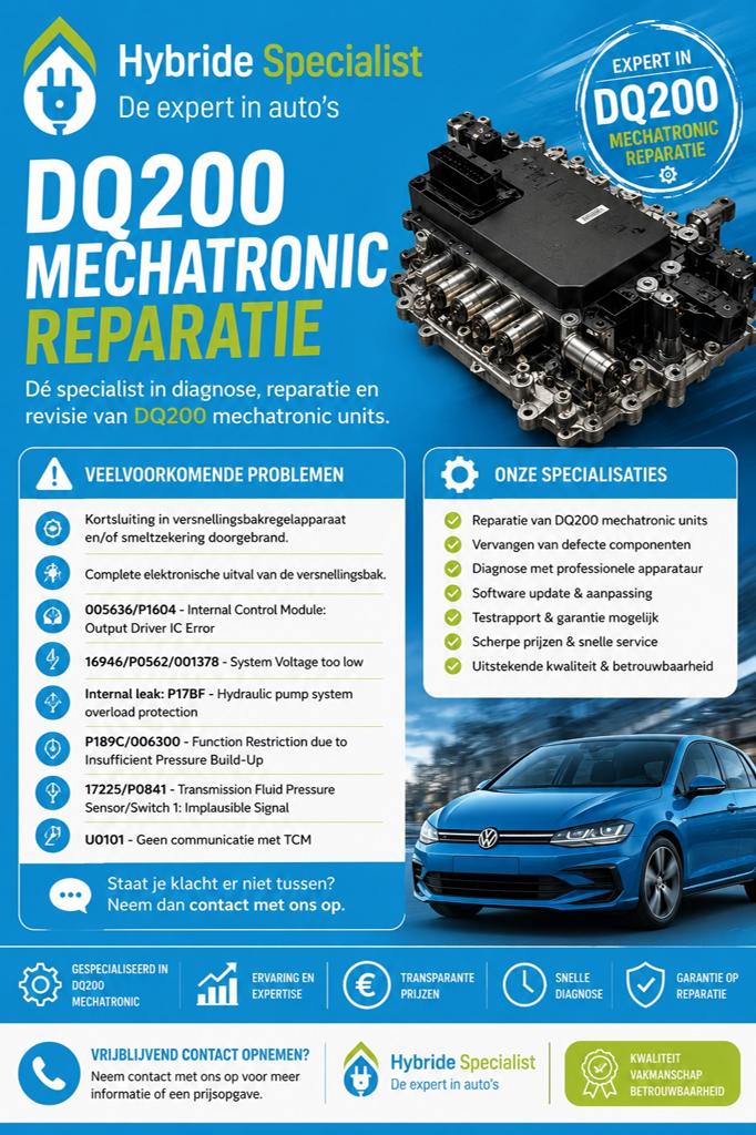 DQ200, Diagnose, reparatie & revisie. SNEL JE AUTO WEER 100%, Ophalen of Verzenden, Nieuw