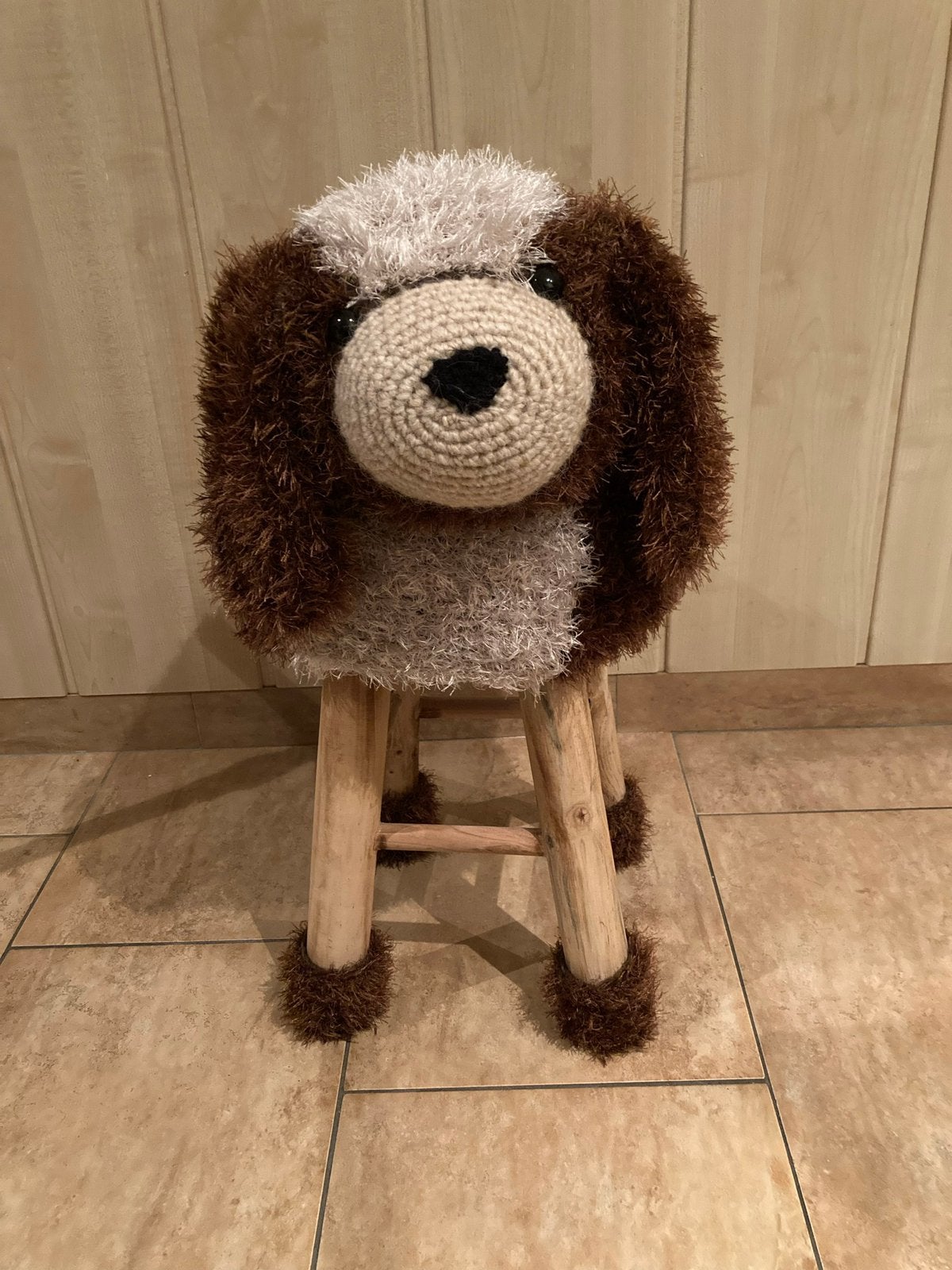 Houten krukje hond, Ophalen of Verzenden, Zo goed als nieuw, Hout