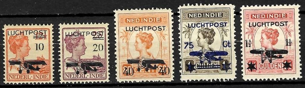 Nederlands Indie luchtpost 1-5 ongebruikt 2e keus, Verzenden, Postfris, Nederlands-Indië