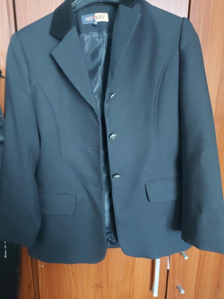 Zwart dressuurjasje 152, Dieren en Toebehoren, Paardrijkleding, Ophalen, Dressuur, Bovenkleding