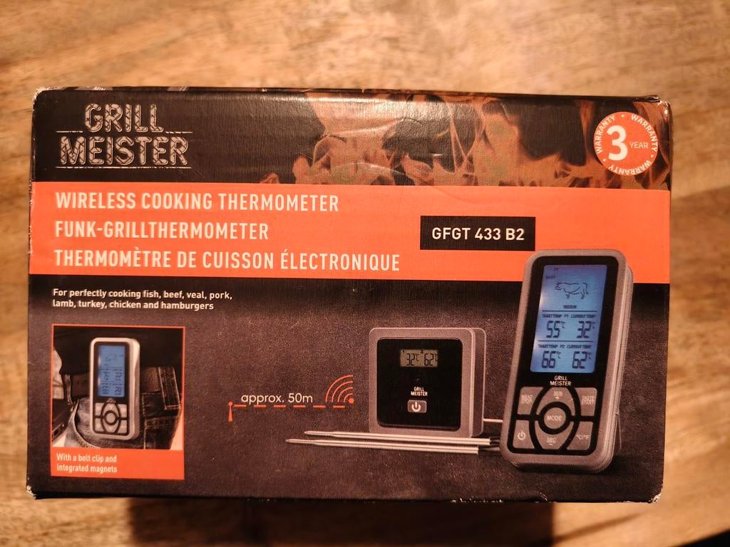 Grillmeister BBQ draadloze thermometer, Nieuw!, Ophalen of Verzenden, Nieuw, Grillmeister