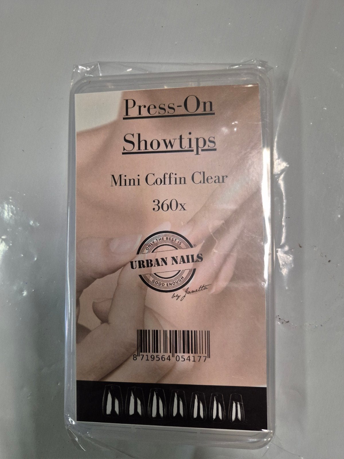 nieuw urban nails press on showtips mini coffin clear  360st, Overige kleuren, Nieuw, Ophalen of Verzenden, Handen en Nagels