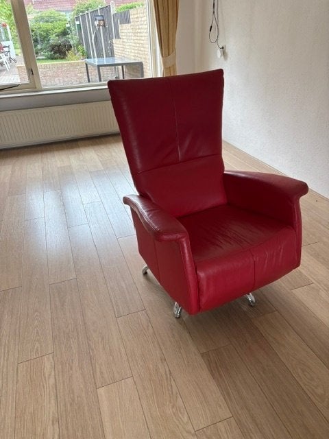 relaxstoel Rood, Ophalen, Gebruikt, Minder dan 75 cm, Leer