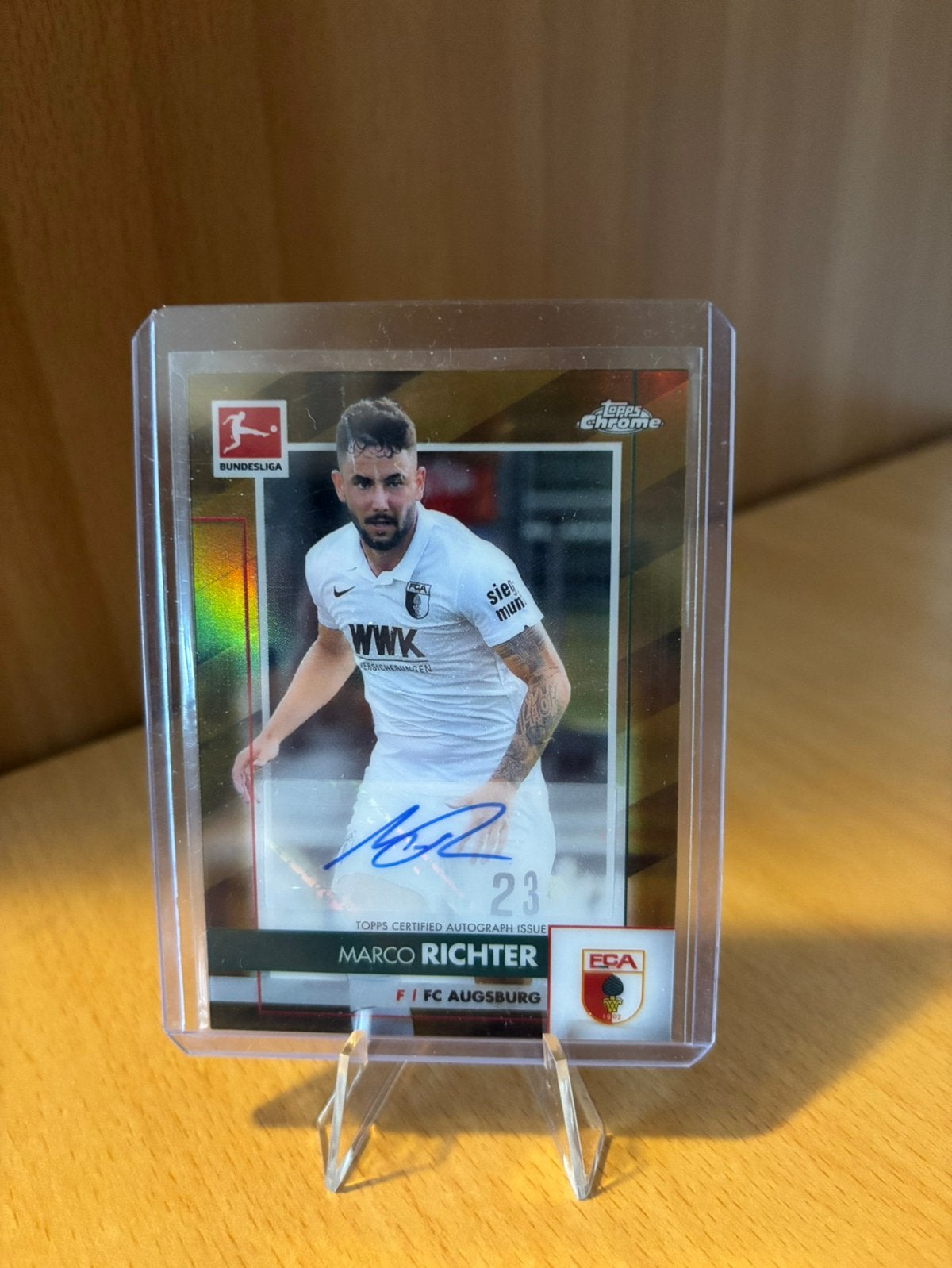 Marco Richter - Autograph /60 - Augsburg - Topps Chrome, Verzamelen, Ophalen of Verzenden, Zo goed als nieuw, Ajax, Spelerskaart