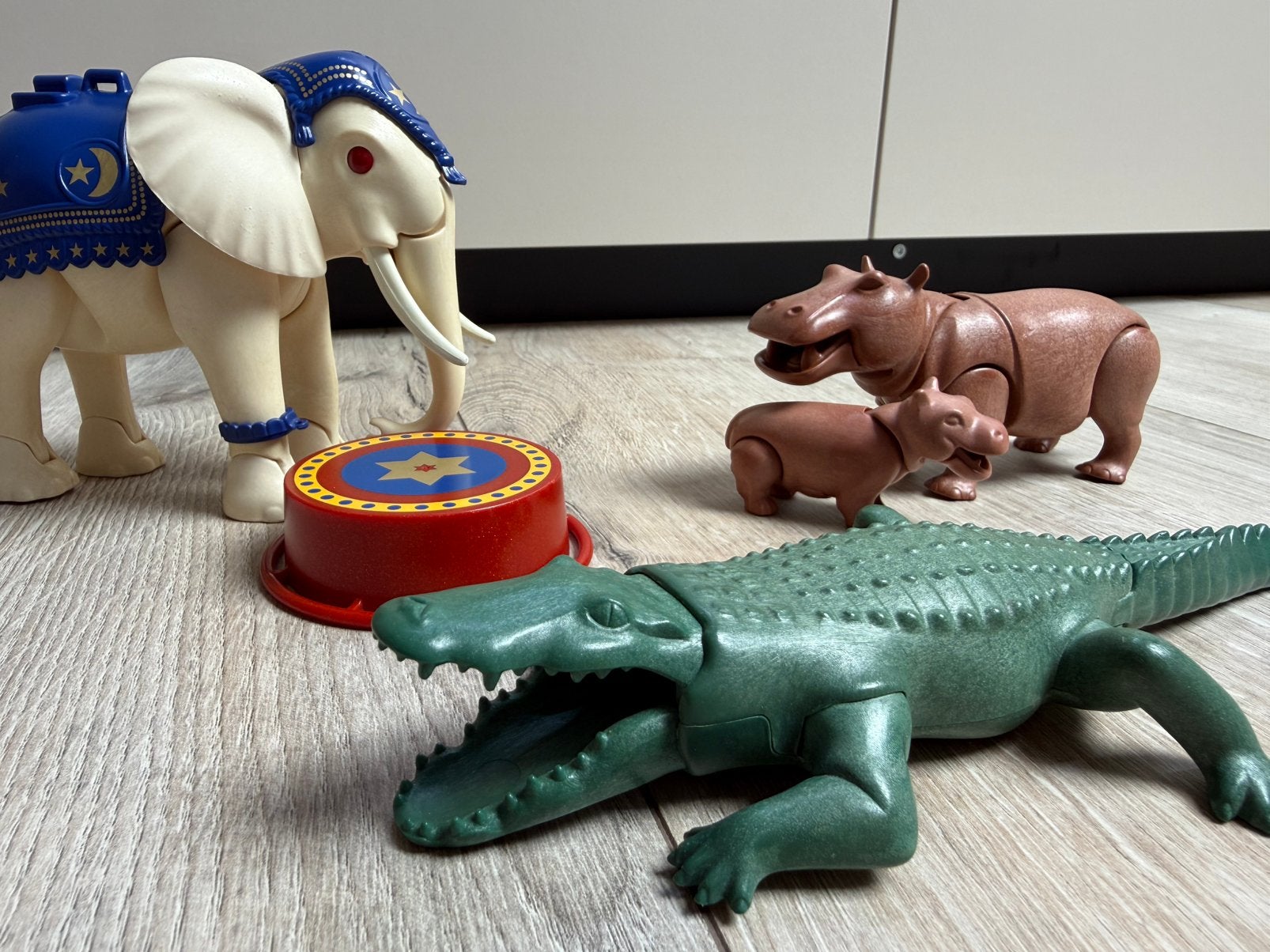 Vintage playmobil olifant, krokodil en nijlpaard met jong, Ophalen, Zo goed als nieuw