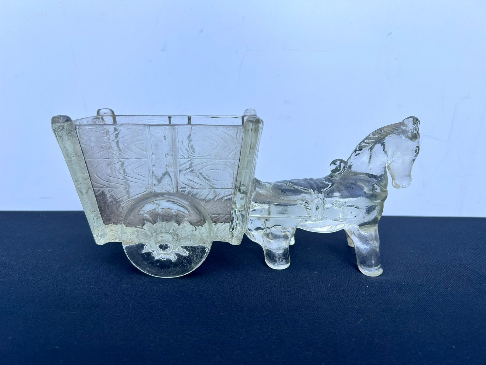 Te Koop Vintage Horse & Cart Jeannette Glass Company, Ophalen of Verzenden